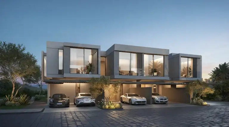 Front view of an attached villa at Aida by DarGlobal, Muscat