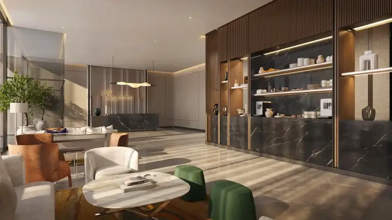 Living space interior at Marriott Residences, Aida, Muscat