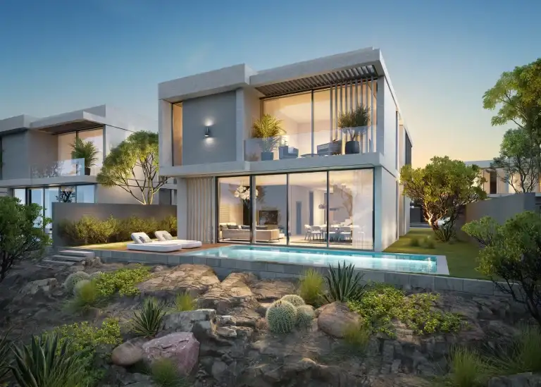 Rear view of a 385 m² villa at Aida, Muscat, Oman