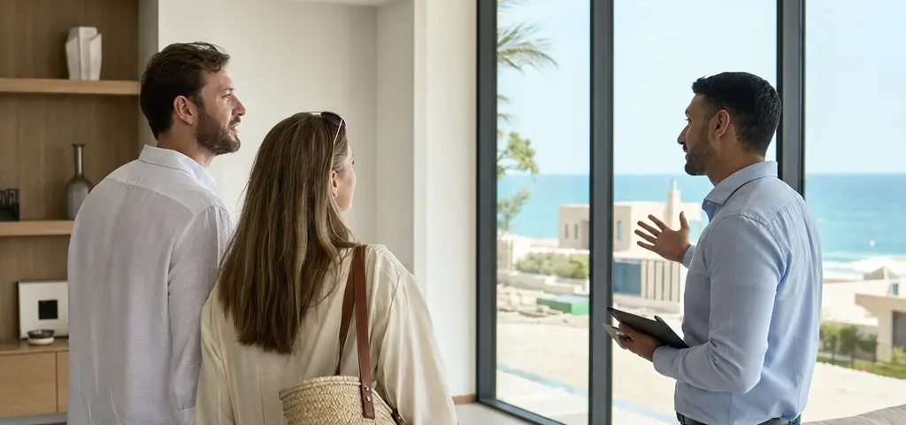 Foreign Buyer Reviewing Modern Coastal Property In Muscat, Oman